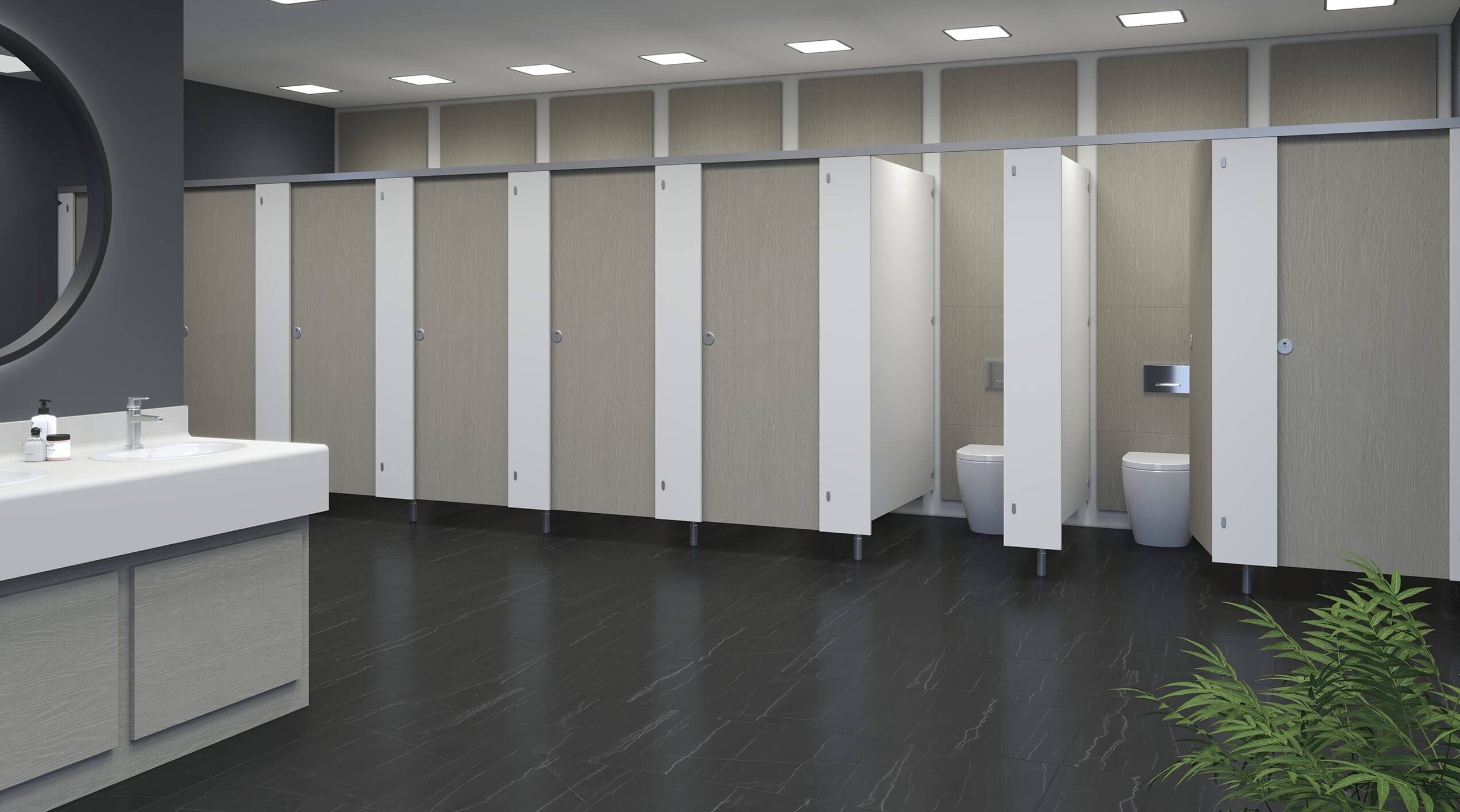 Rearo washroom cubicles