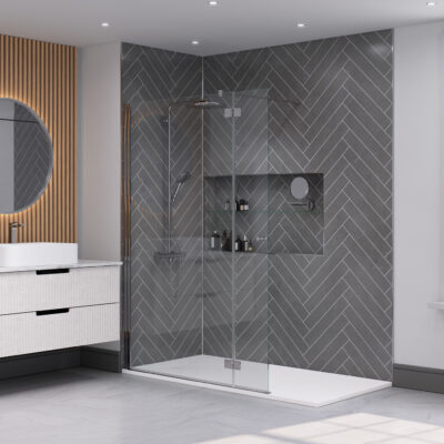 Wall&Water Natural Slate – Waterproof Stone Effect Bathroom Wall Panel (2400 x 600 x 10mm)