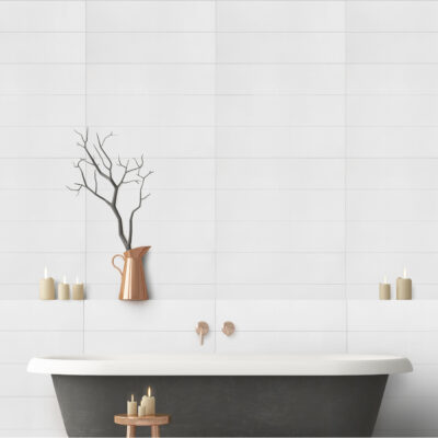Snow White Wall Panel – 2400 x 600mm (All Over) – Waterproof Bathroom & Commercial Cladding
